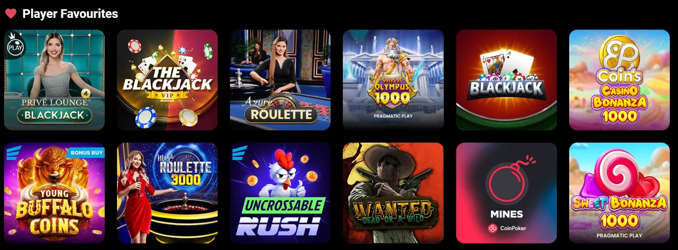 siete casino player favourites